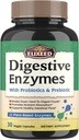 Verdauungsenzyme Plus Probiotics & Prebiotics, 22 Verdauungsenzyme mit Amylase, Protease, Lactase & More, maximale Stärke, für gesunde Verdauung, Vegan, Non-GMO, 30 Caps