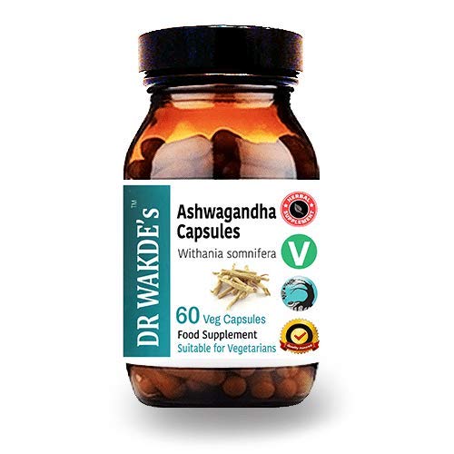 DR WAKDE'S Ashwagandha Capsules (Indian Ginseng, Withania somnifera, 60 Veg Caps, Pflanzen-Based Supplement, Ayurvedic Herb, All Natural, Vegan)