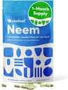 Capsules de Neem Leaf à base de plantes pures - 180 Compte 330 mg - Aucun additif - Vegan