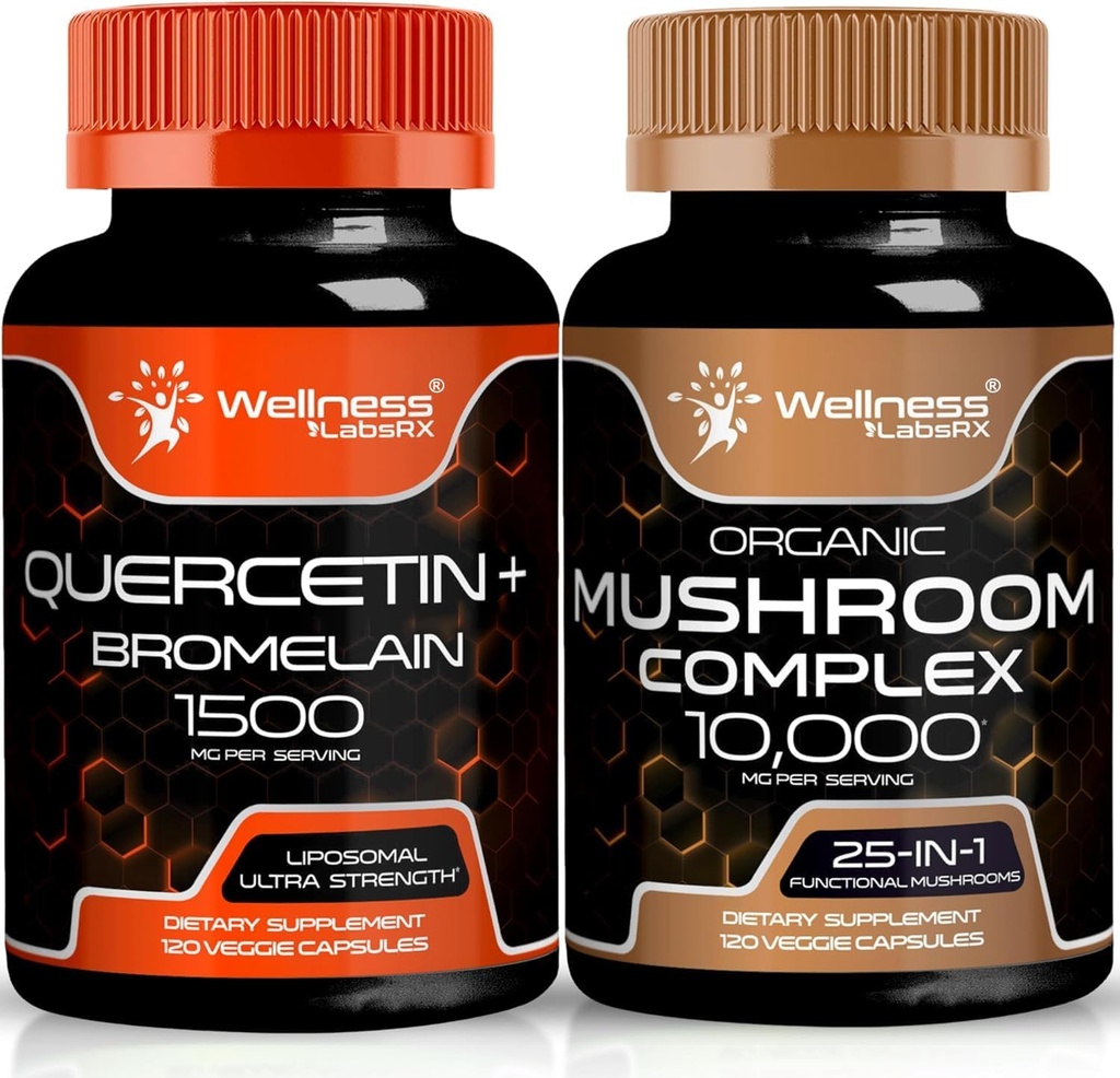 WELLNESS LABSRX Quercetin mit Bromelain | Pilzkapseln