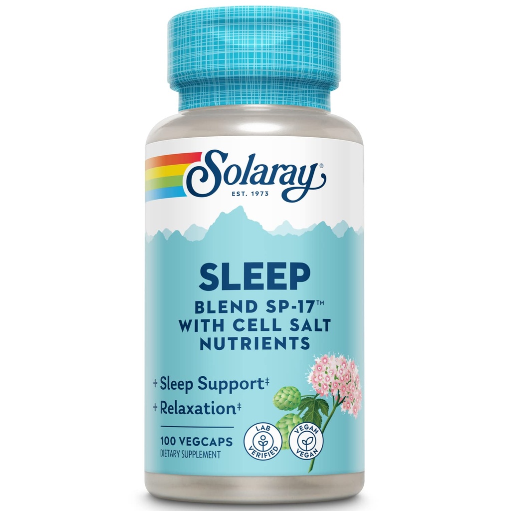 SOLARAY Mélange de Sommeil SP-17--- Mélange d'herbes avec/Cell Salt Nutriments pour aider à soutenir le sommeil et la relaxation en santé.