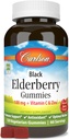 Carlson - Black Elderberry Gummis, mit Vitamin C & Zink, Immununterstützung, 120 Gummie