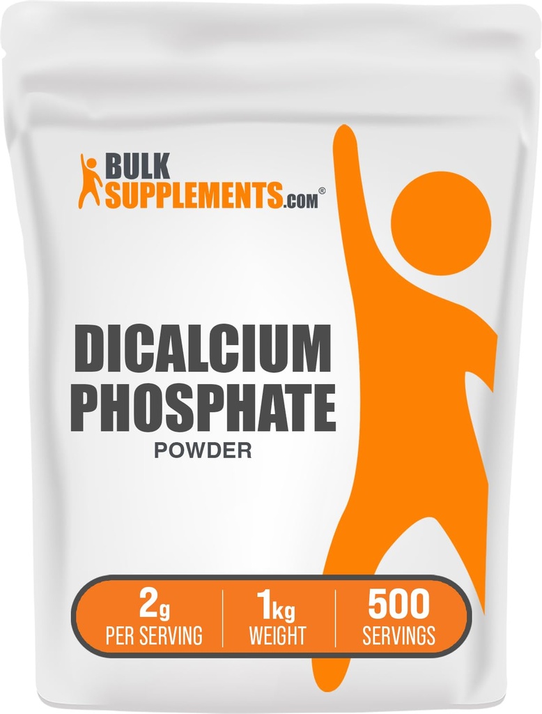 BulkSupplements.com Dicalcium Phosphat-Pulver - Calcium-Ergänzung, DCP-Ergänzung - Unflavored & Glutenfrei, 2g pro Servierung, 1kg (2.2 lbs) (Pack von 1)