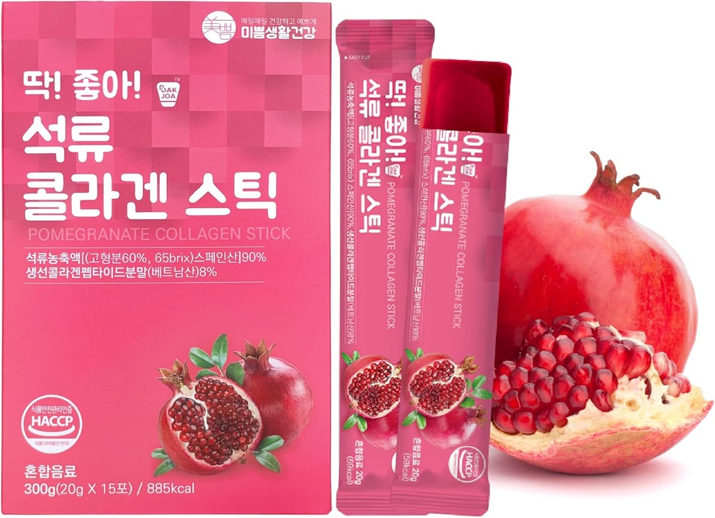 Granatapfel Collagen Jelly Stick 20g * 15 Stick 1,600mg Low Molecular Fish Collagen Anti-Aging [DDAKJOA]