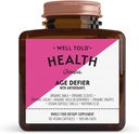 Anti-Aging Skin Support Supplement - Well Told Health Age Defier mit Bio Amla, Cacao und Resveratrol aus Bio-GVO + Vegan (60 Kapseln)