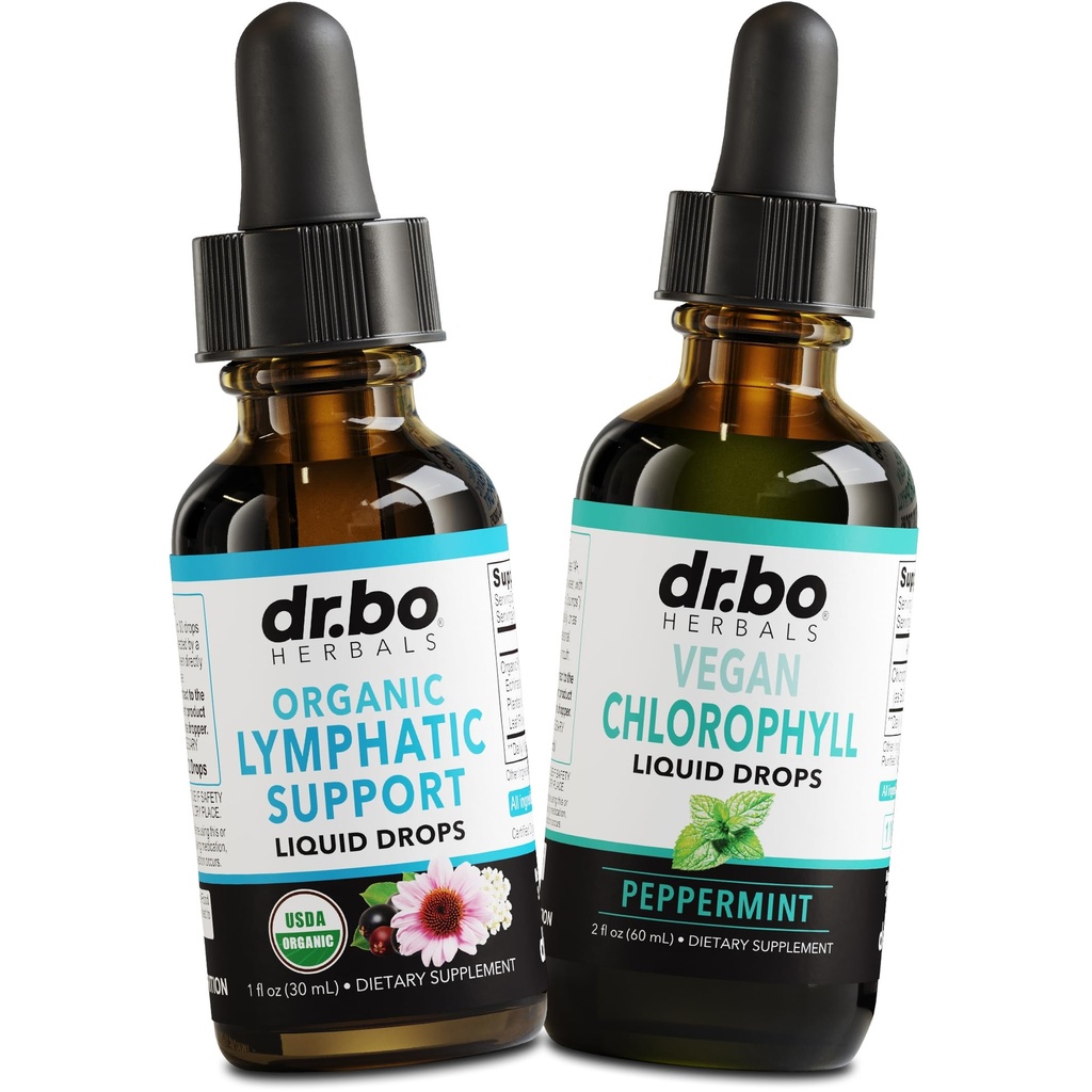 Lymphatic Drainage Supplements & Chlorophyl - Organische Lymphatic Support Liquid Drops Cleanse & Liquid Chlorophyll Tropfen Odor Cleanse Body Detox - Interne Deodorant Detox Drainage