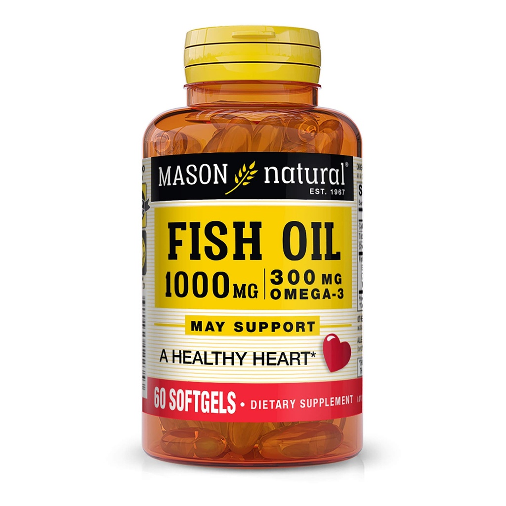Mason Vitamins Fish Oil 1000 Mg Omega-3 Softgels, 60 Zähler