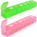 2 Pack Extra Large Weekly Pill Organizer, BPA Free Pill Box 7 Day avec XL Compartiment pour les huiles de poisson, Travel Friendly Medicine Organizer Pill Case pour les vitamines, Suppléments