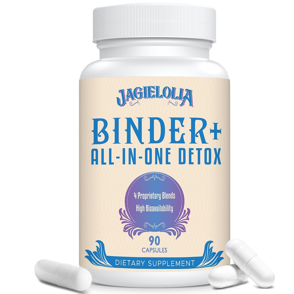 All-in-One Detox Binder Supplement 1500 MG - Hohe Bioverfügbarkeit, Liver Gut Detox Cleanse mit aktivierter Charcoal, Zeolite & Bentonite Clay für Toxine, Leber, Verdauung, 90 Vegan Kapseln