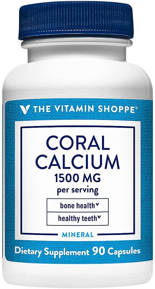 Der Vitamin Shoppe Coral Calcium 1.500MG - Eco Safe Quelle von Calcium, Magnesium & Trace Minerals, um gesunde Knochen und Zähne zu unterstützen (90 Kapseln)