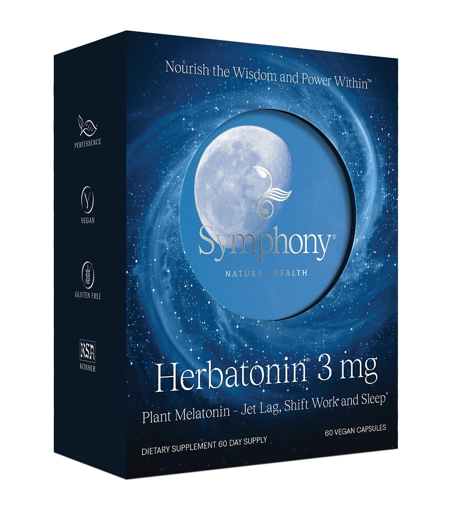 Herbatonine 3mg - La seule plante naturelle Mélatonine cycle de sommeil naturel, horloge corporelle et rythmique circadienne soutien pour Jet Lag, 60 capsules végétaliennes (60 jours d'approvisionnement)