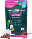 Skin & Coat Ergänzungen für Hunde | Dog Itching Skin Relief & Promotes Shiny Skin Coat für Hunde | Reich an Omega 3 All-Natural Ingredients Tasty Kibble Dog Food Topper | 60 Count Pack