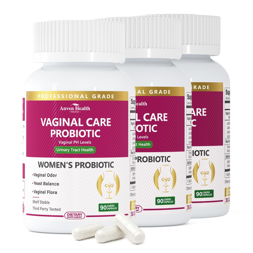 Probiotiques vaginaux pour les femmes pH Équilibre avec les prébiotiques - 60 milliards de femmes Probiotique pour la flore vaginale, l'odore, la levure et la santé digestive avec safran, canneberge, végétalien et non-OGM