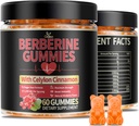 Berberine GLP-1 Gummie mit Berberine HCI, Milk Thistle, Ceylon Cinnamon, PlusChro mium für Männer & Frauen, Energie-Boost, Körperunterstützung, Zuckerfrei (60 CT,1 Pack)