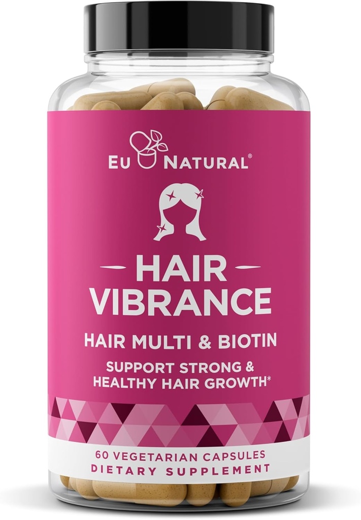 Vibrance Haarwachstum Vitamine für Frauen – Wachsen Sie Haare schneller, gesünder und stärker mit Potent MultiBlend von Biotin & OptiMSM – unterstützt Thicker, Shinier Hair & Regrowth – 60 vegetarische Soft Capsules