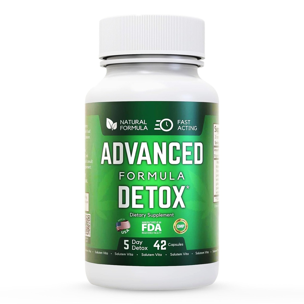 Advanced Detox Cleanse, Natural Detox & Cleanse mit Milchdistel, Licorice Powder und mehr, Körperreiniger Detox für Frauen und Männer, 42 Kapseln