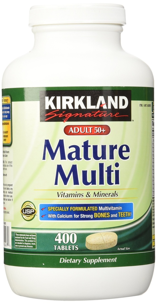 Kirkland Signatur Erwachsene, 50 plus Reife Multi Vitamine & Minerals, 400-Count Tabletten
