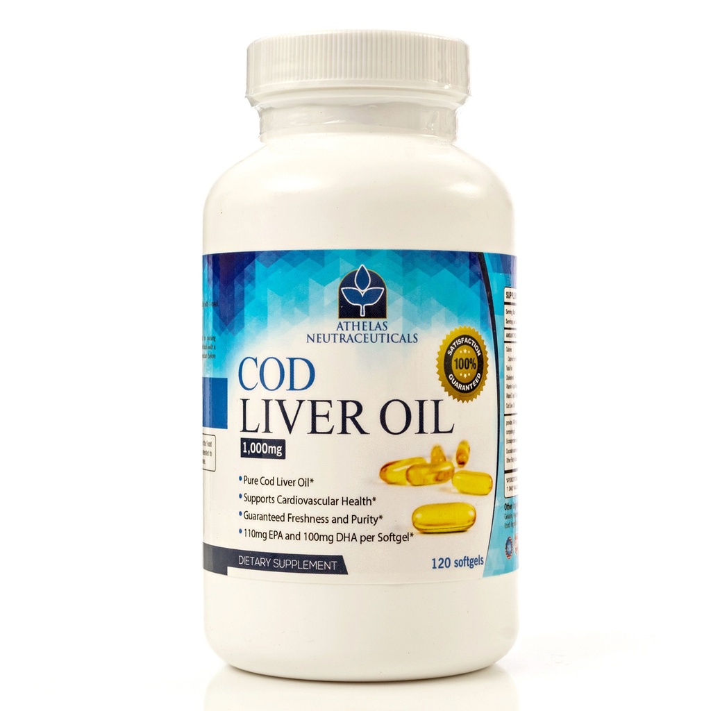 Cod Liver Oil Capsules - Premium Certified Pure and Fresh - Triple Strength - Heart Healthy - 120 Softgels - Natural Supplement - 240mg Omega 3 Fettsäuren - Kein Fischgeschmack!