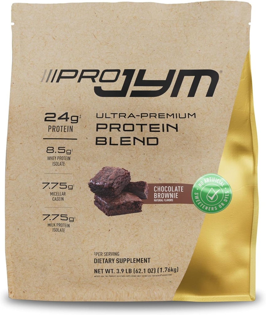 Pro JYM Natural Chocolate Brownie Protein Powder Blend - Whey Protein Isolate, Casein, & Milk Protein Isolate, für Männer & Frauen Erholung Shakes | JYM Supplement Science | 45 Servicings