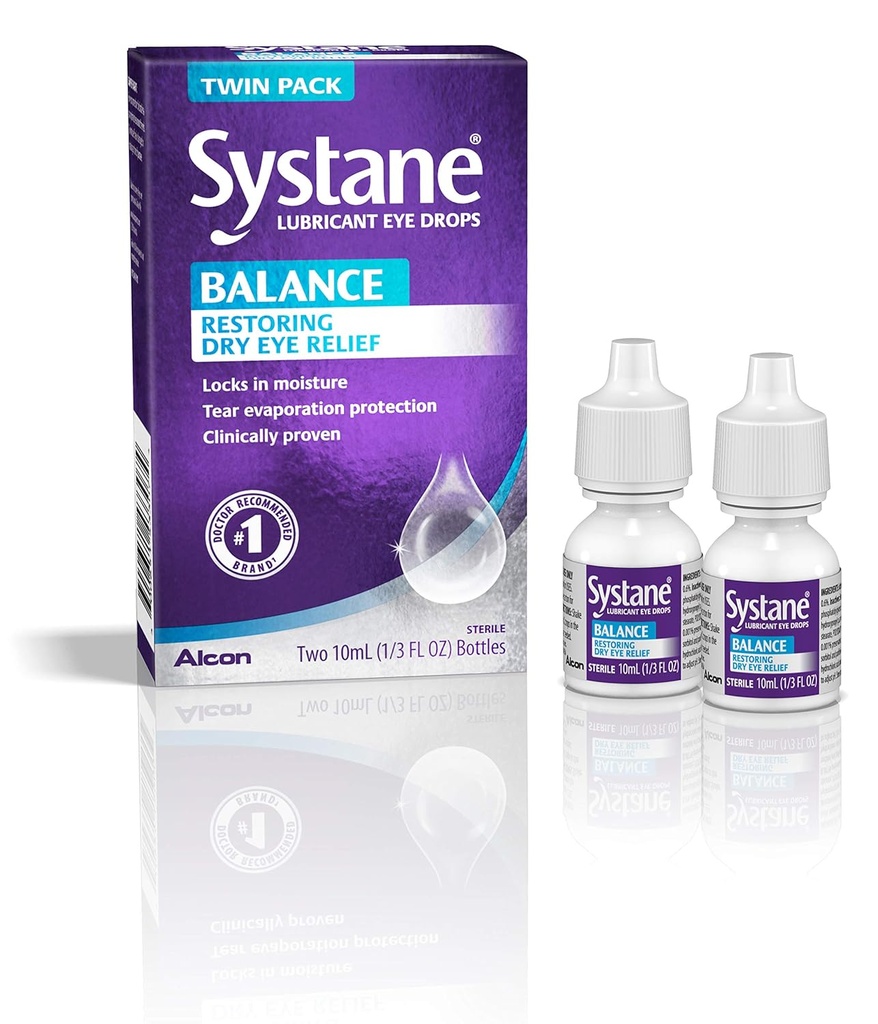 Systane Balance Lubricant Augentropfen, Twin Pack, 10-mL jedes
