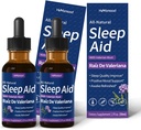Drops de soutien du sommeil de racine valériane, Gotas de Manzanilla y Flor de Jamaica y Valeriana para Dormir, Nature Herbal Extract Liquide pour le sommeil profond. 4oz