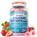 Supplément de citrate de calcium 1000mg pour les femmes et les hommes, 6-en-1 Calcium Magnésium Zinc Gummies + Vitamine D3, B6 et Potassium haute absorption pour les os, les dents, les muscles et la santé nerveuse, végétalien, sans sucre, 60Cts