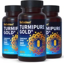 BioEmblem Kurkuma Curcumin mit klinisch untersucht TurmiPure - Gelenke Unterstützung, Gesunde Entzündung Turmeric Supplements - 1 Small Cap Daily, 24x Mehr Absorption als andere - Non-GMO, 90 Servieren
