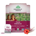 ORGANIC INDIA Tulsi Hibiscus Teebeutel - Heilige Basil Kräutertee, Stress-Relieving, Calming, Immununterstützung, USDA Organic, Koffeinfrei -18 Taschen, 3 Pack