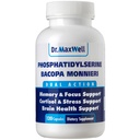 Phosphatidylserine & Bacopa Monnieri, besser als jede einzelne. Phosphatidylserine Supplement 300mg, keine Füllstoffe, Sojafrei, 2in1, 120 Kapseln. Unterstützung von Speichern
