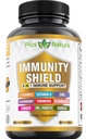 9-in-1 Immununterstützung Vitamin C (1000mg), Vitamin D3 (5000 IU), Zink(22mg) mit Elderberry, Turmeric, Echinacea, Ginger, Knoblauch und Pre+Pro-Biotic per Serving (120 caps per Bottle - 2 Month Supply)