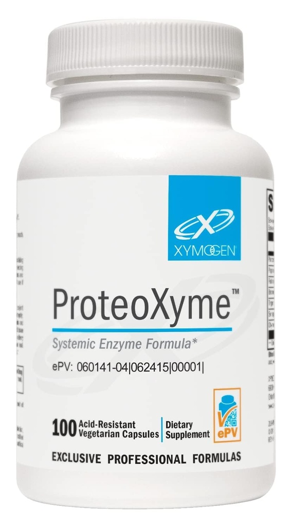 XYMOGEN ProteoXyme - Pankreasenzyme, Serrapeptase, Rutin, Papain & Bromelain - Entwickelt zur Unterstützung von Gewebeintegrität & Gesundem Immunsystem Balance (100 säurebeständige Kapseln)