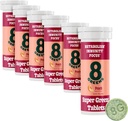 8Greens Supergreens Tablets | Super Greens Powder Superfood, Metabolism Immunity & Focus, Daily Greens Effervescent Tablets, Organic: Aloe Vera, Spirulina, Chlorella, Peach, Tube 60 Servietten.
