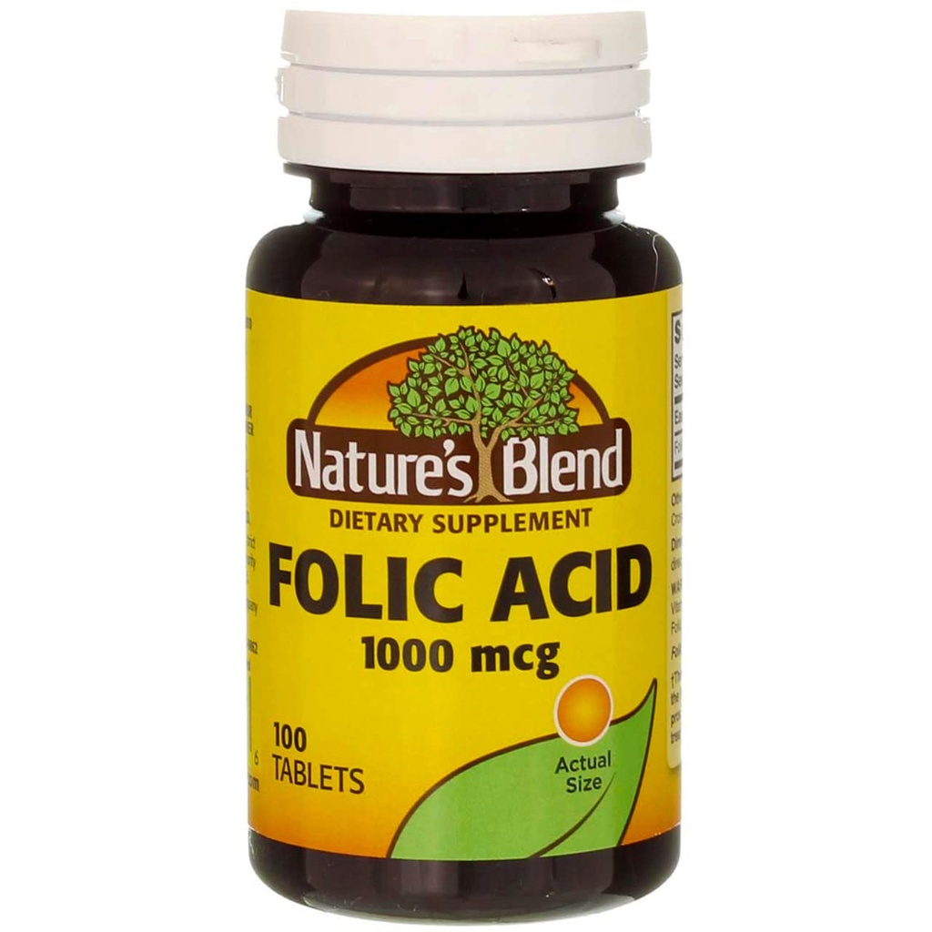 Nature`s mélange acide folique 1000mcg comprimés 100 Compte (3 Pack)