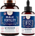 WINDSOR BOTANICALS Vegan Vitamin B12 und männliche Fruchtbarkeitsergänzung mit Maca Root - Energie und Fruchtbarkeit Bundle
