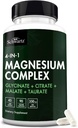 BioSchwartz Magnesium Complex Supplement (90 Kapseln) 350mg Magnesium Glycinat Citrate Malate und Taurate Per Servieren für gesunde Nerven Muskeln Herz Schlafunterstützung (Vegan, Glutenfrei, Non-GMO)