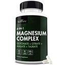 Supplément complexe de magnésium BioSchwartz (90 capsules) 350 mg de glycinate de magnésium Citrate de malate et de taurat par service pour les nerfs en bonne santé Muscles Soutien du sommeil cardiaque (Vegan, sans gluten, sans OGM)