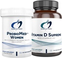 Designs für Gesundheit Vitamin D & Women's Probiotic Bundle - ProbioMed Women (30 Kapseln) Gut Health & Vaginal Probiotic mit Vitamin D Supreme (30 Kapseln) mit Vitamin K2 für Immun- und Knochengesundheit