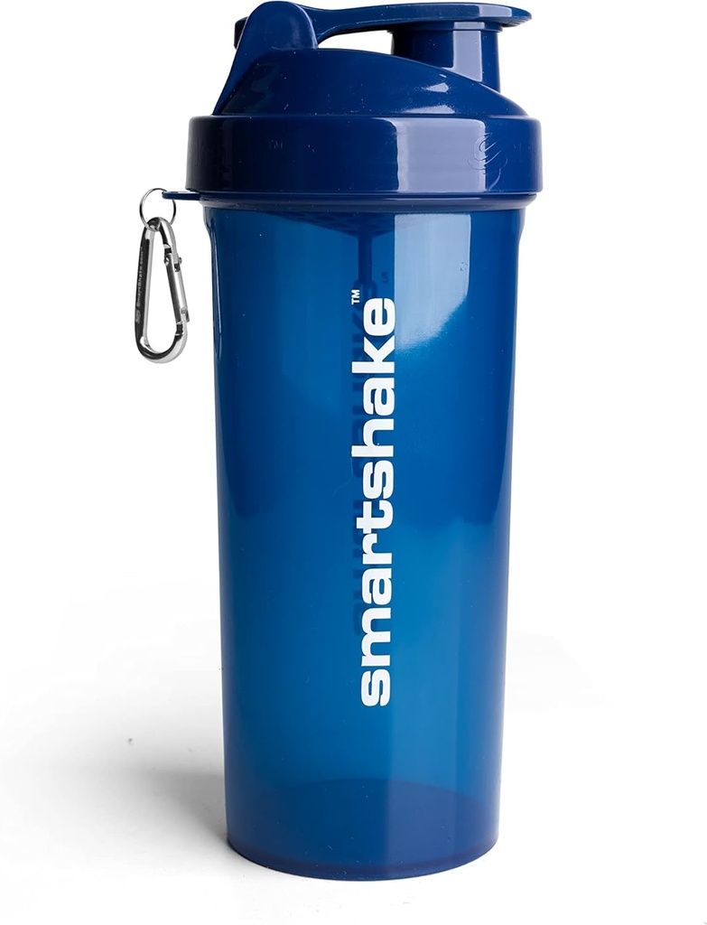 Smartshake Lite Protein Shaker Bottle 1000ml | Leakproof Gym Shaker Trinkflasche für Protein Shakes | Klare Polypropylen Wasserflasche, BPA Freie Protein Pulver Shaker Cup für Männer & Frauen, Navy Blue
