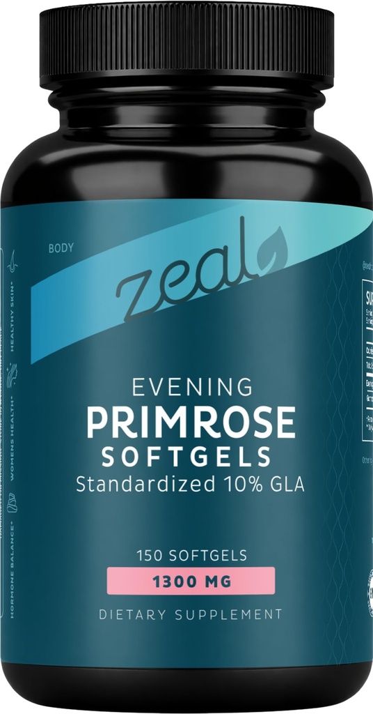 Abend Primrose Öl Kapseln (150 Liquid Softgels | 1300mg) Premium Abend Primrose Öl – Natürlich-Sourced Hormon-Unterstützung für Frauen - Kalt gepresst w. 10% GLA