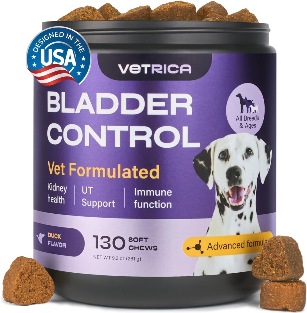 Support UTI pour chien - Chews de contrôle de la canneberge - Supplément de canneberge pour la santé urinaire du trac, de la canneberge et du rein - Cranberry D-Mannose Soft Treats for Dog Incontinence - Healthy Bladder