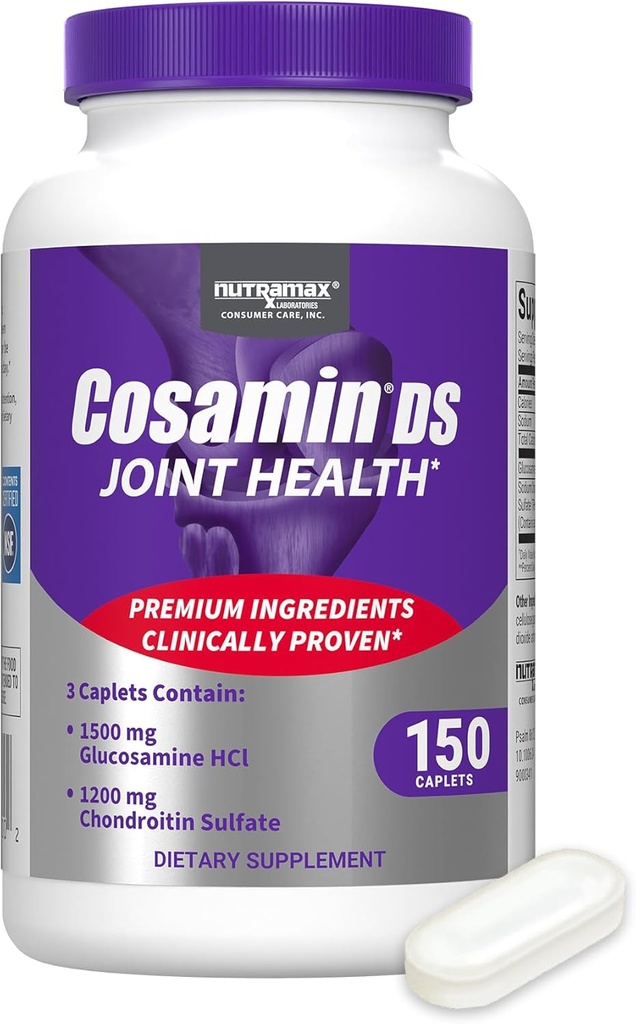 Nutramax Laboratories Cosamin® DS Joint Health Supplement with Glucosamine & Chondroitin for Men’s & Women's Joint Health, 150 Caplets