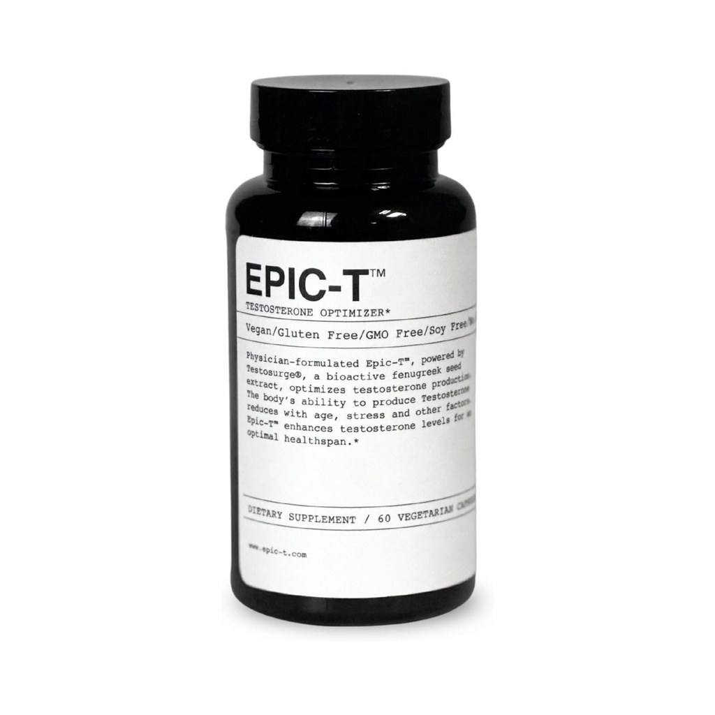 EPIC-T Support Formula – 60 Servierungen | Vegan, Glutenfrei, Non-GMO, Sojafreie Ergänzung mit Testosurge | Pflanzenbasierte Mischung mit B-Komplex, Zink, Rhodiola und Boron
