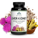Systèmes de santé optimaux Foie/Kidney (détox et nettoyage) Thistle de lait, dandelion, baies, Molasses + enzymes de la lentille optique pour l'absorption (90 capsules)