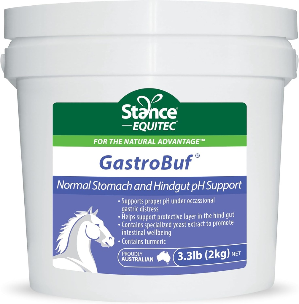 Stance Equitec GastroBuf - Normal Stomach pH Support - Horse Supplement- Helps Support Protective Layer in The Bowel, Support Proper pH Under Occasional Gastric Distress, Contains Turmeric - 3.3 lb