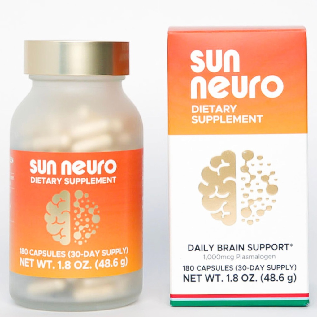 Sun Chlorella Sun Neuro Nootropic Brain Supplement - Daily Memory Concentration & Focus Supplement für Damen und Herren - Natürliche Plasmalogen Boost aus Meer Ananas - 180 Kapseln