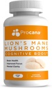 Lions Mane Mushroom Capsules (Extra Strength 1.500mg/serving) für Gehirngesundheit, Psychische Klarheit, Gedächtnis und Fokus. 45.000mg pro Flasche 90ct