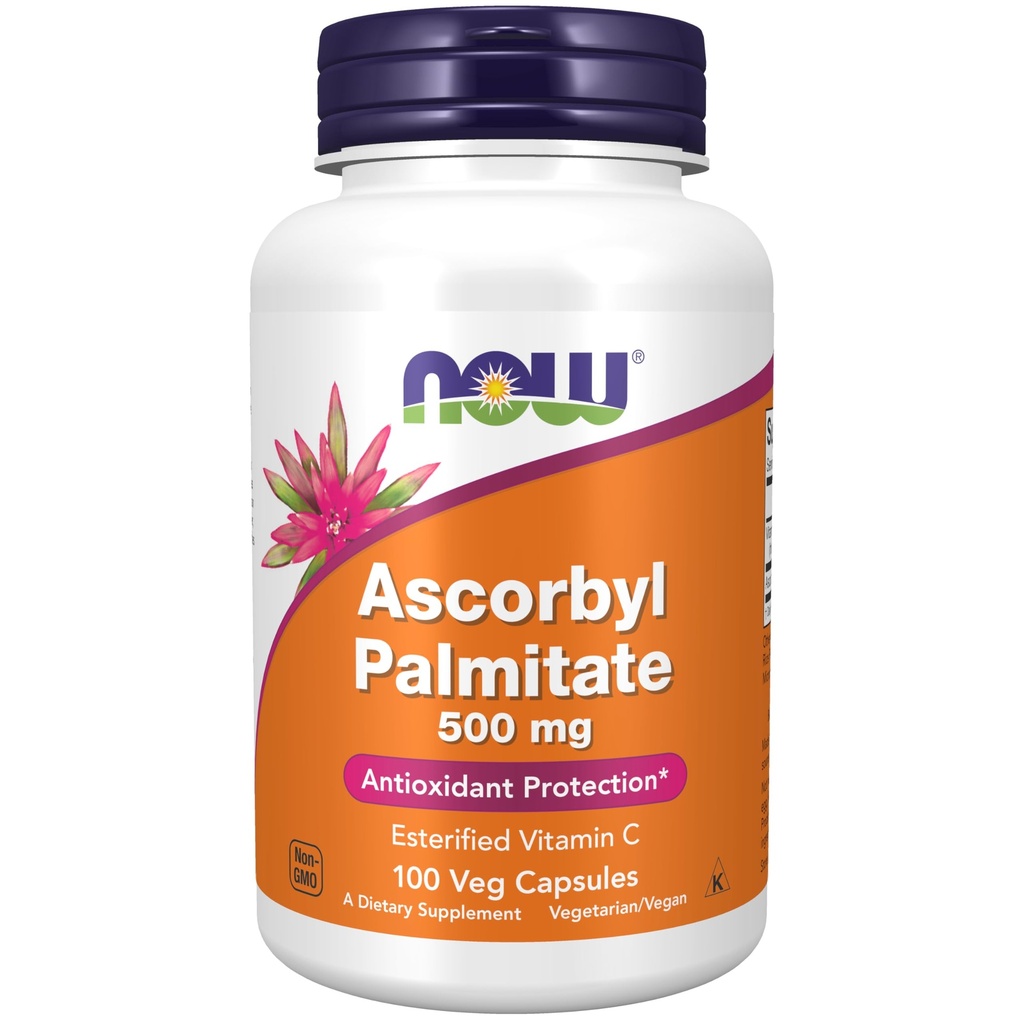JETZT Ergänzungen, Ascorbyl Palmitate 500 mg, Verestertes Vitamin C, Antioxidantienschutz*, 100 Veg Kapseln