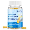 Liposomale Nattokinase 12.000 FU Serrapeptase 360.000 SPU Enzymergänzung - angereichert mit synergistischen Enzymen und Nährstoffmischung & Inulin für Zirkulation, Gut, Digestion 60 Kapseln (1 Flasche)