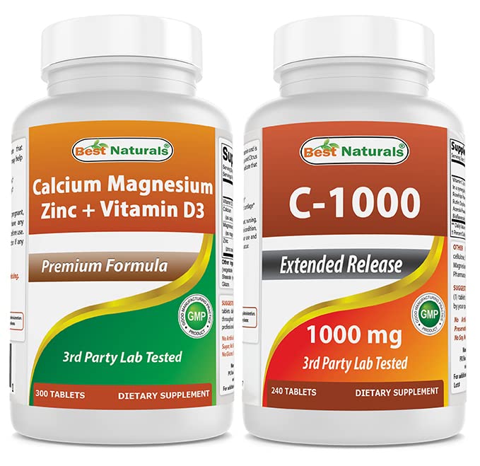 Best Naturals Cal Mag Zink mit Vitamin D3 & Vitamin C 1000 mg