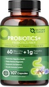 Probiotics for Women Digestive Health with Prebiotic Fiber Supplement with 60 Billion Probiotic for Regularity & Gut Cleanse - Unterstützt Okkasso - 107 Veggie Capsules